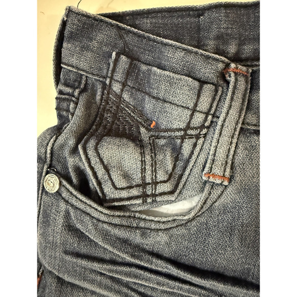 Chams Jeans Girls Size 14 Skinny Slim 506 Distressed Y2K Embroidered Pockets Hit - Picture 6 of 9